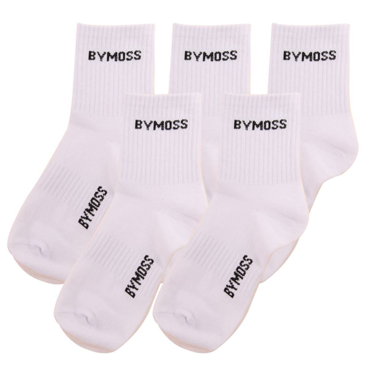 바이모스(BYMOSS) 로고 미들 삭스LIGHT_화이트(5족세트)
