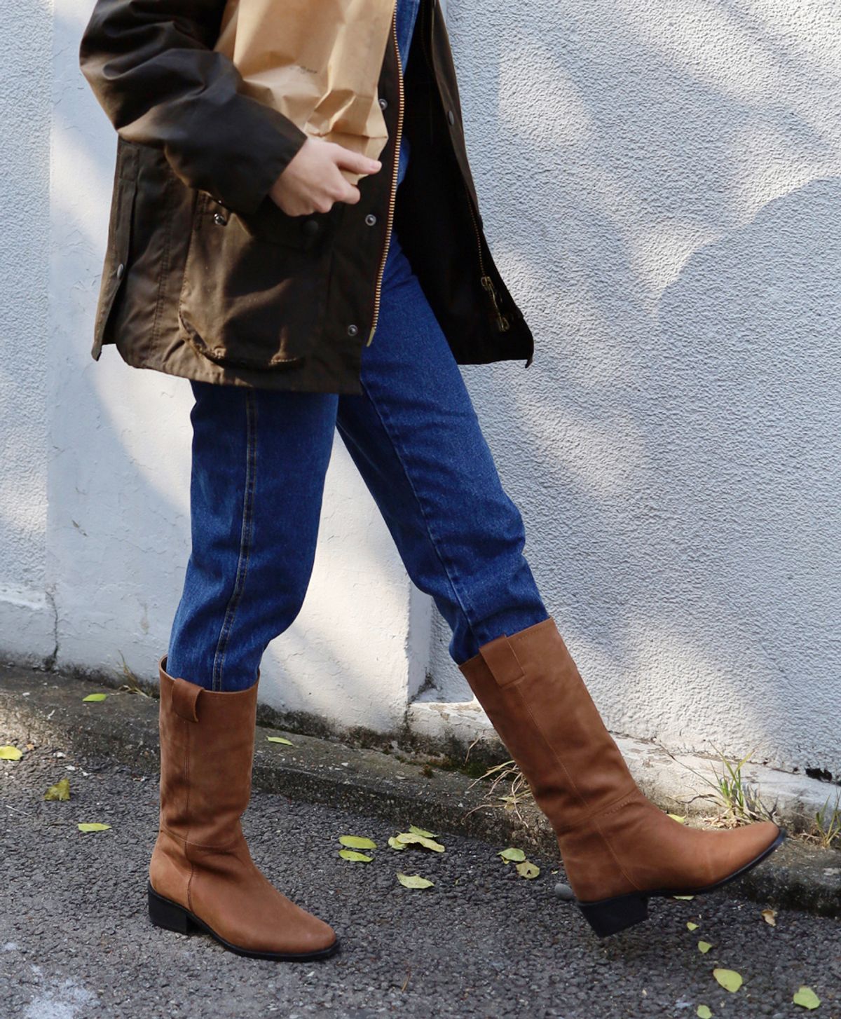 릴리슈(LILYSHOE) mouth long boots - brown nubuck