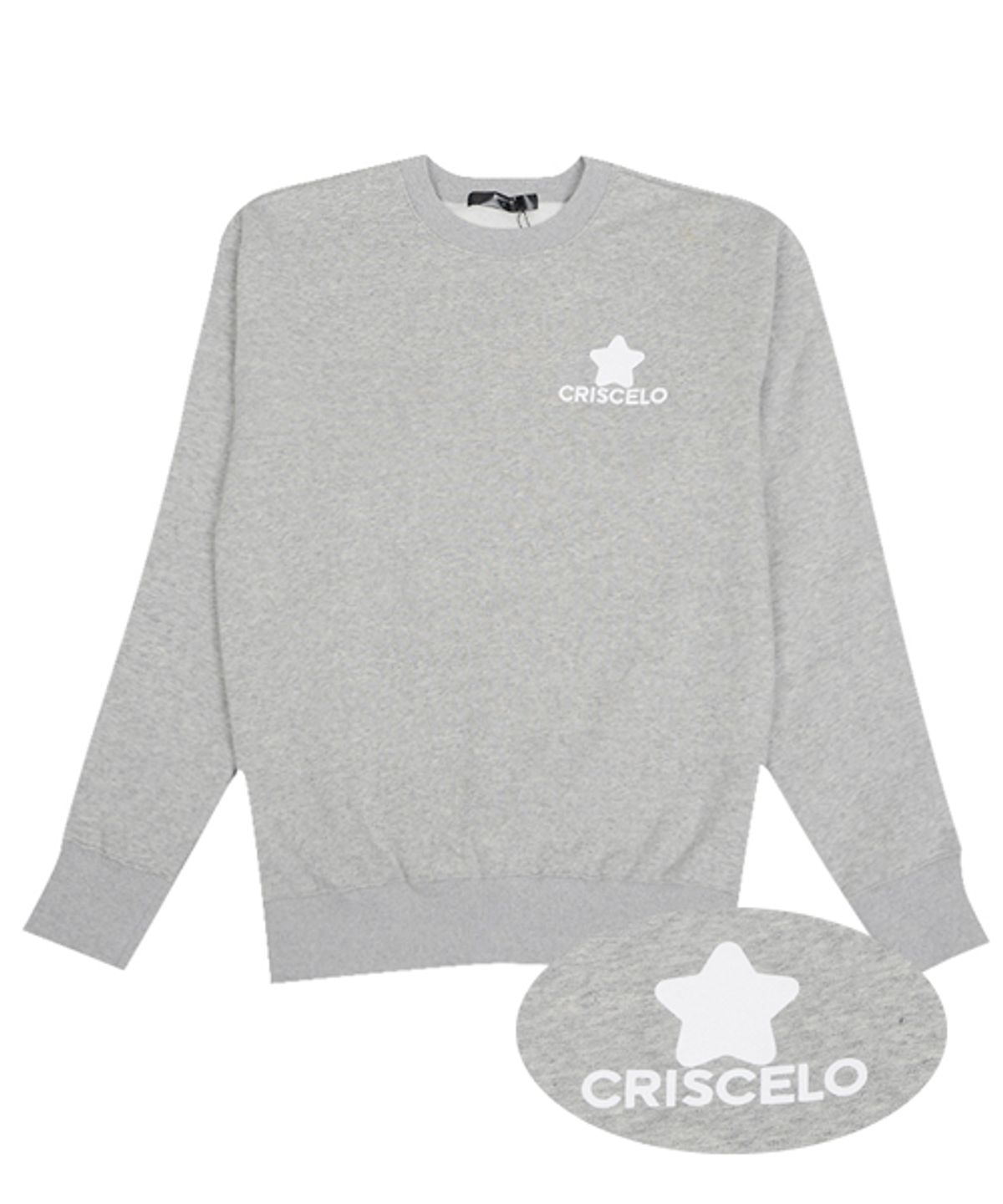 크리스첼로(CRISCELO) (공용) 슈퍼 스타 맨투맨 - (GRAY 헤비 기모 오버핏)