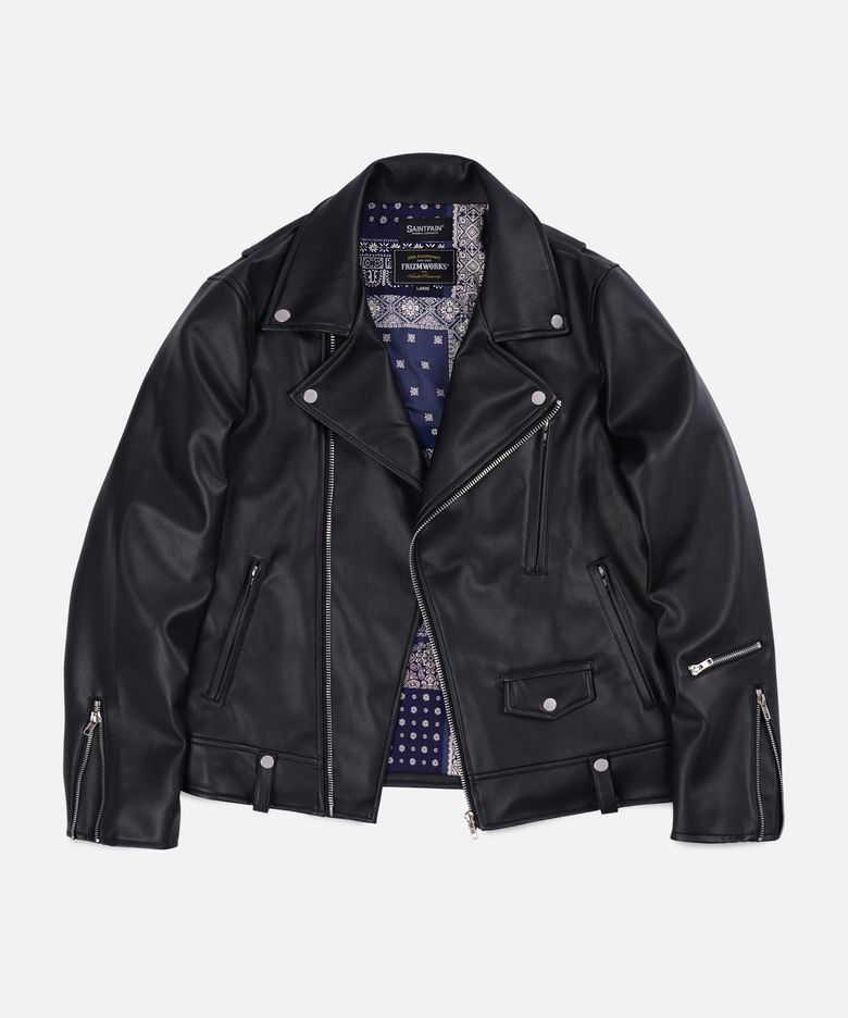 [FWS X SAINTPAIN] BANDANA LINING RIDERS JACKET _ BLUE