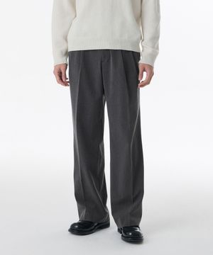 리얼 와이드 히든 밴딩 슬랙스 [미디엄 그레이]