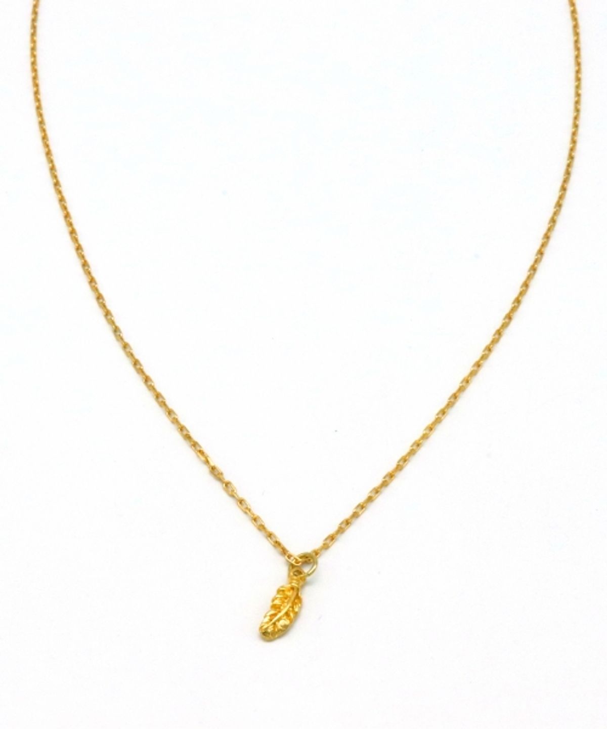 봉보(BONBEAU) Tiny leaf pendant point Necklace 나뭇잎 팬던트 골드 체인 목걸이