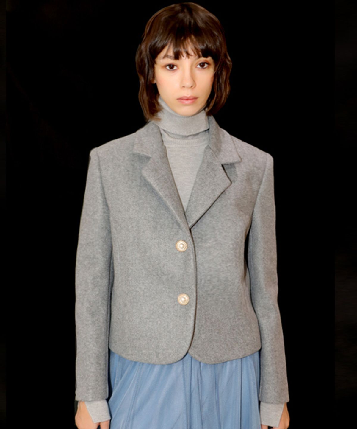 데미지니모닉(DAMAGE MNEMONIC) 울 크롭 그레이 자켓 _ Wool Crop Gray JK