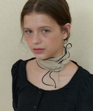 A ORGANZA RIBBON SCARF_IVORY