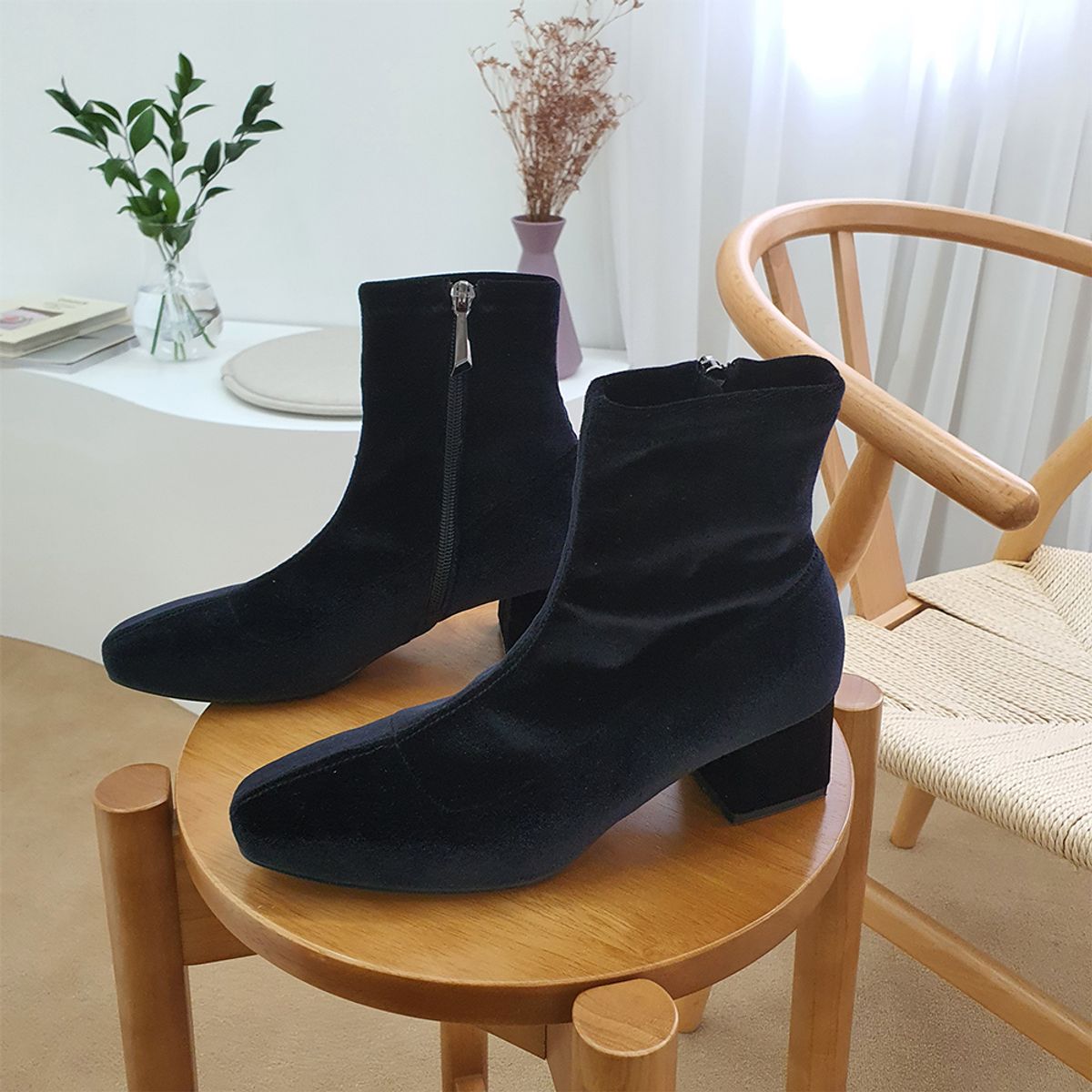케리제이드(KERRIJADE) Velvet  Span Socks Boots_Black