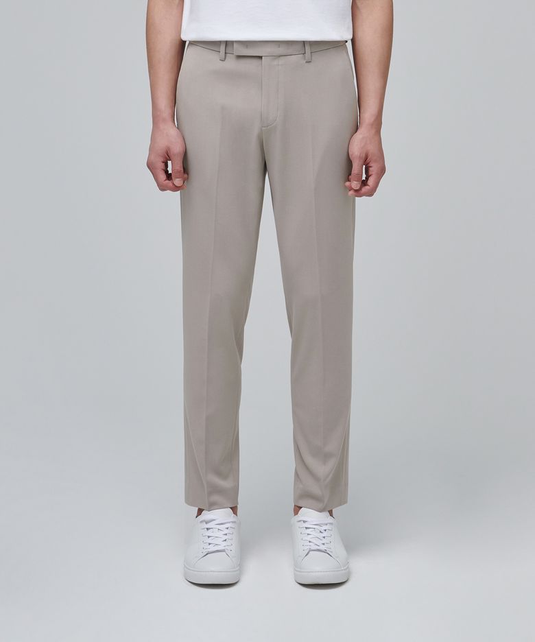 스키니 히든 밴딩 크롭 슬랙스 [라이트 베이지]