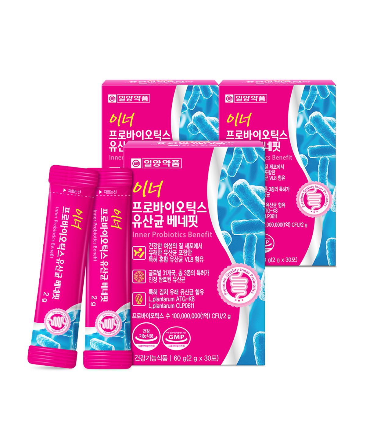 일양약품(IL-YANG PHARM) 이너 프로바이오틱스 여성 질유래 유산균 3박스 3개월분