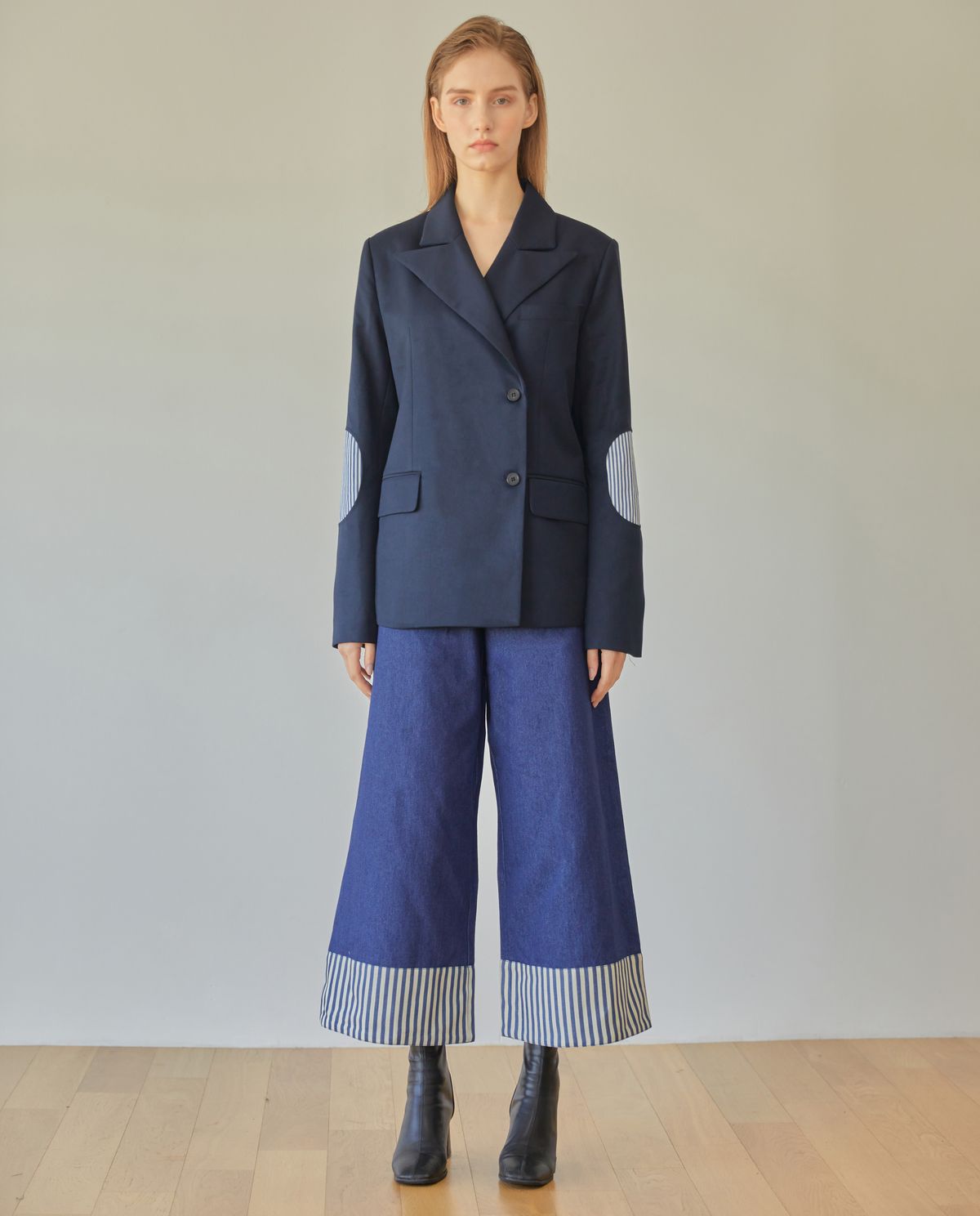 숄더패드(SHOULDER PAD) 20FW STRIPE POINT DENIM PANTS NAVY