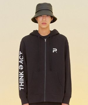 THINK ZIP-UP HOOD BLACK