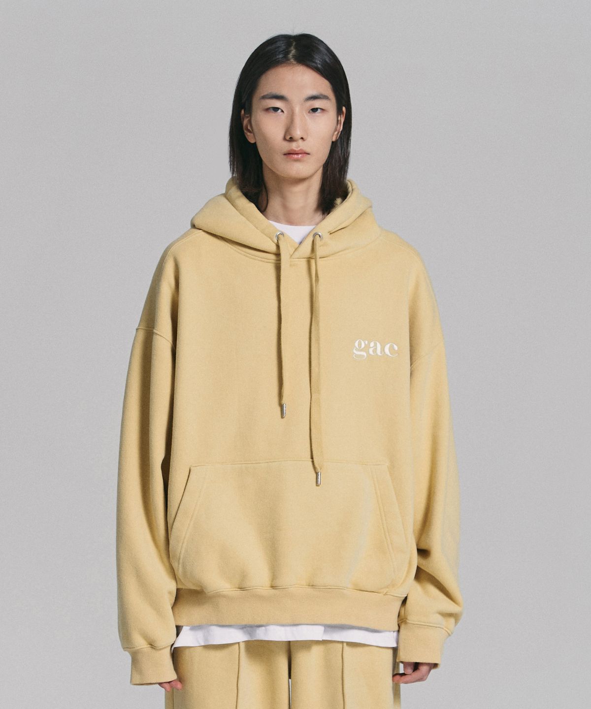 객(GAC) GAC LOGO HOODIE yellow (기모)