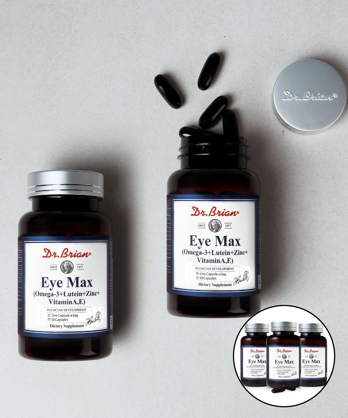 닥터브라이언(DR.BRIAN) 아이맥스(오메가3+루테인+아연+비타민A/E) (60캡슐) X 3PACK(6개월분)