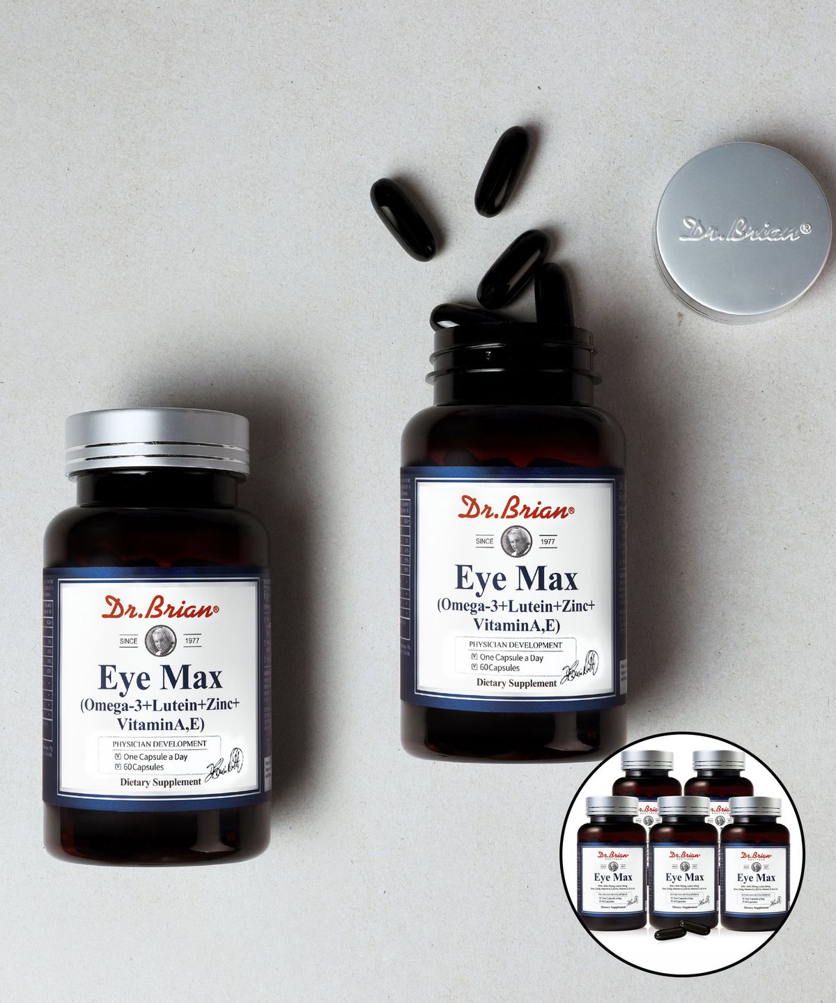 닥터브라이언(DR.BRIAN) 아이맥스(오메가3+루테인+아연+비타민A/E) (60캡슐) X 5PACK(10개월분)