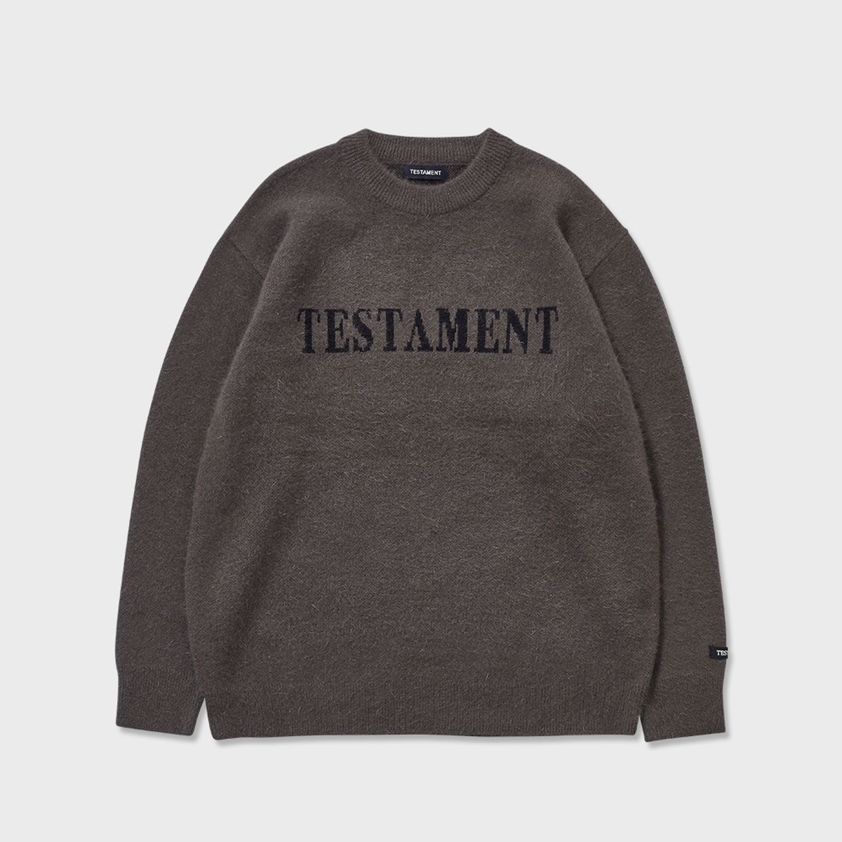 테스터먼트(TESTAMENT) 레터링 앙고라 니트 (KHAKI)