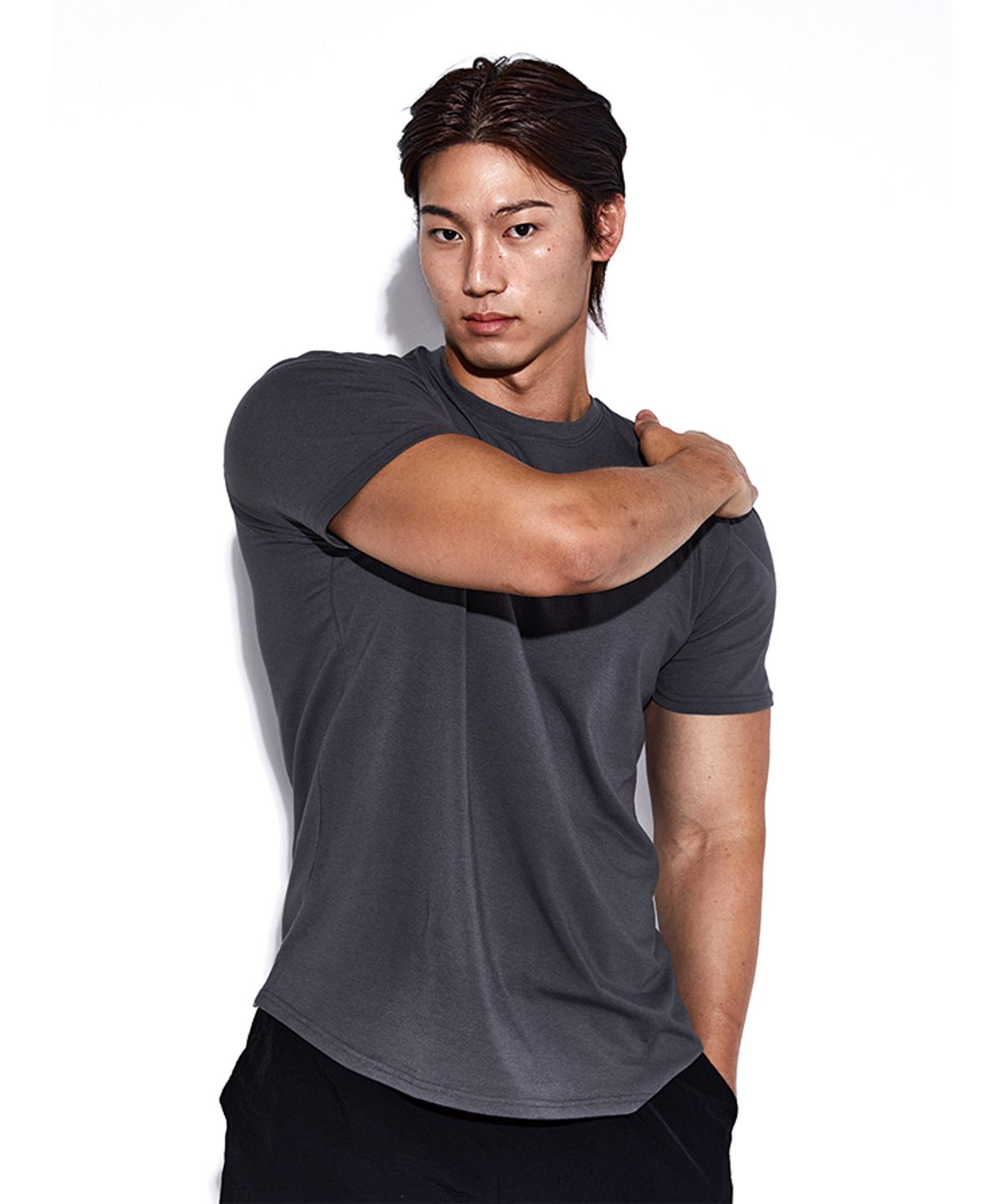 알브이디(RVD) 무지 모달머슬핏 반팔티 (먹색)