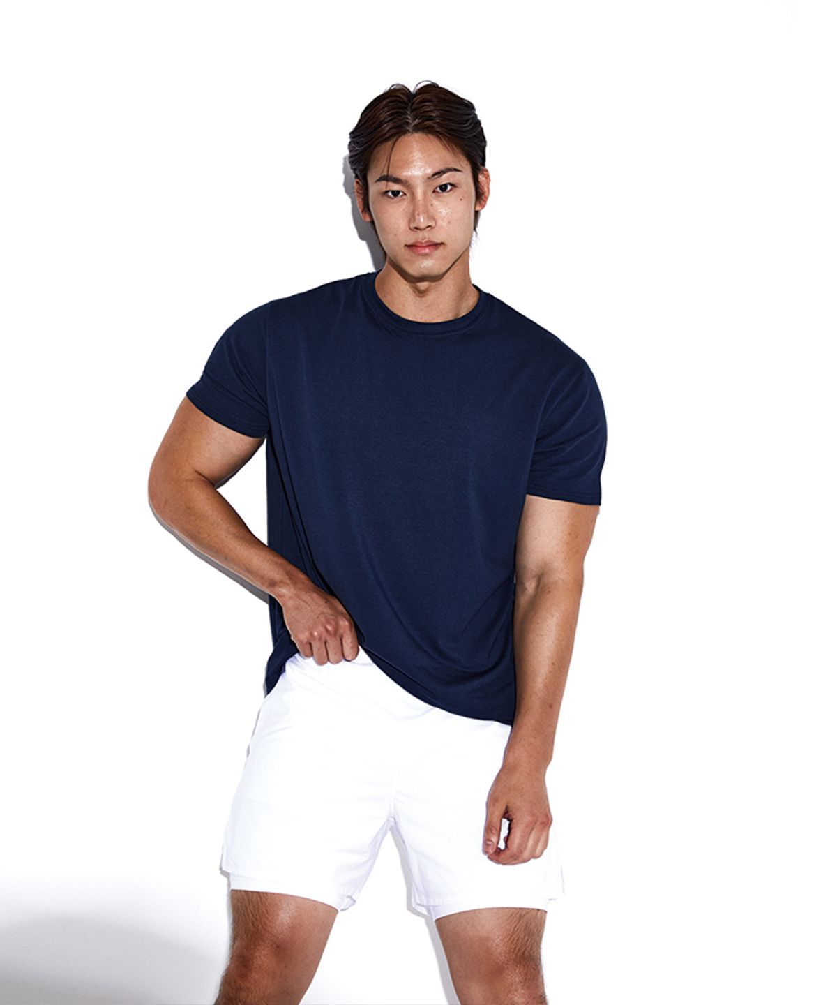 알브이디(RVD) 무지 모달머슬핏 반팔티 (네이비)