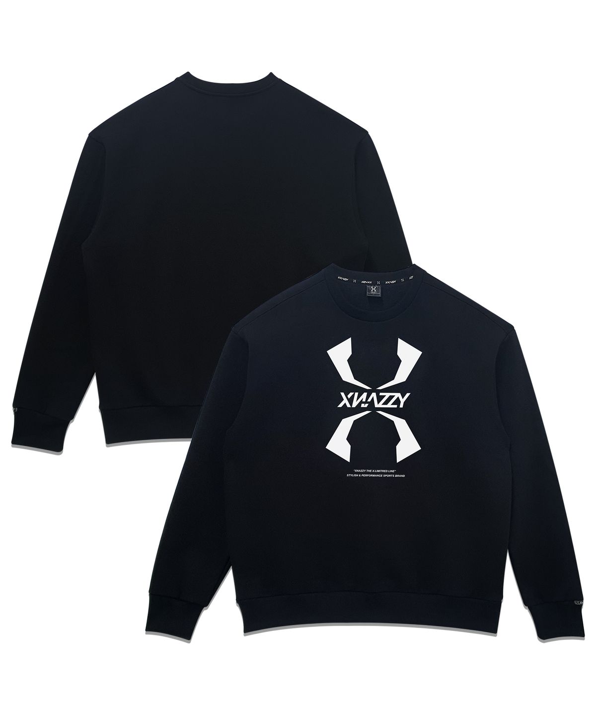 엑스네지(XNAZZY) 오버핏 빅로고 기모맨투맨 XYNR20FWMA01 [BLACK]