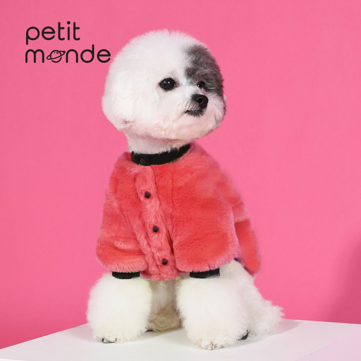 쁘띠몽드(PETIT MONDE) 러브 와펜 나그랑 퍼 점퍼 핑크