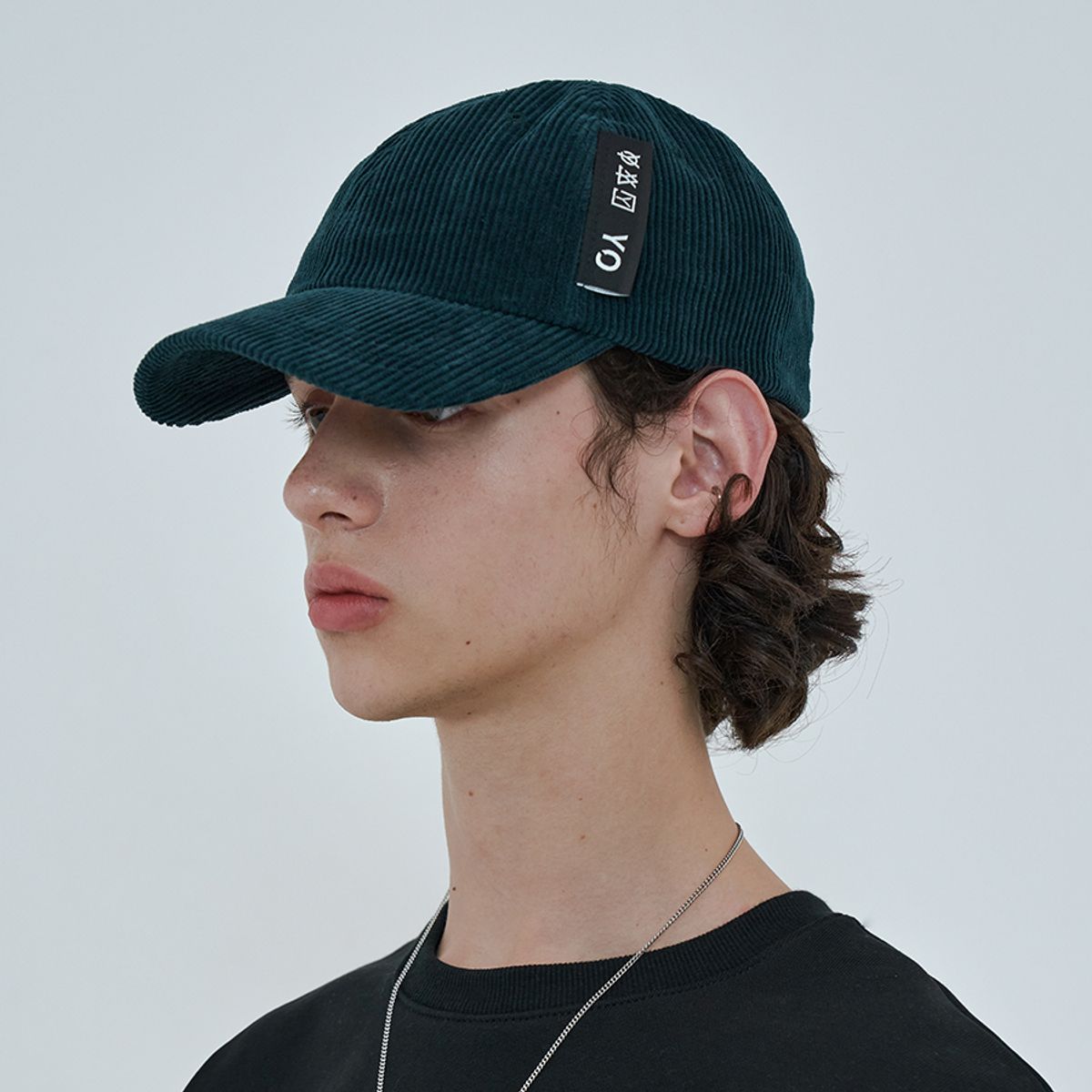 오픈야드(오와이)(OPENYARD(OY)) CORDUROY POINT LOGO CAP-GREEN