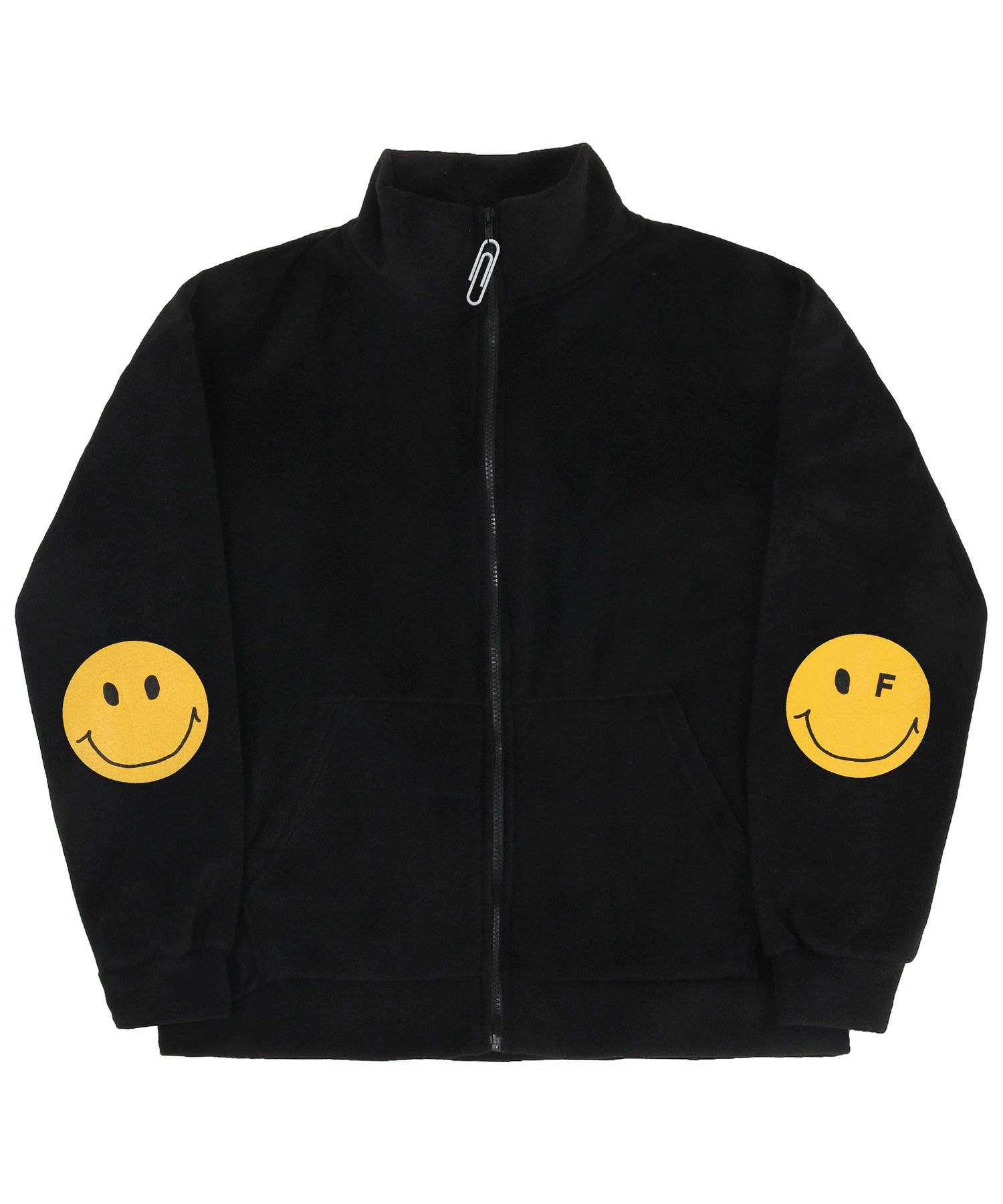 【GRAVER】Elbow Embroidery Dot Smile White Clip Jacket MUSINSA | GRAVER [UNISEX] ELBOW DOT WHITE CLIP FLEECE ZIP UP