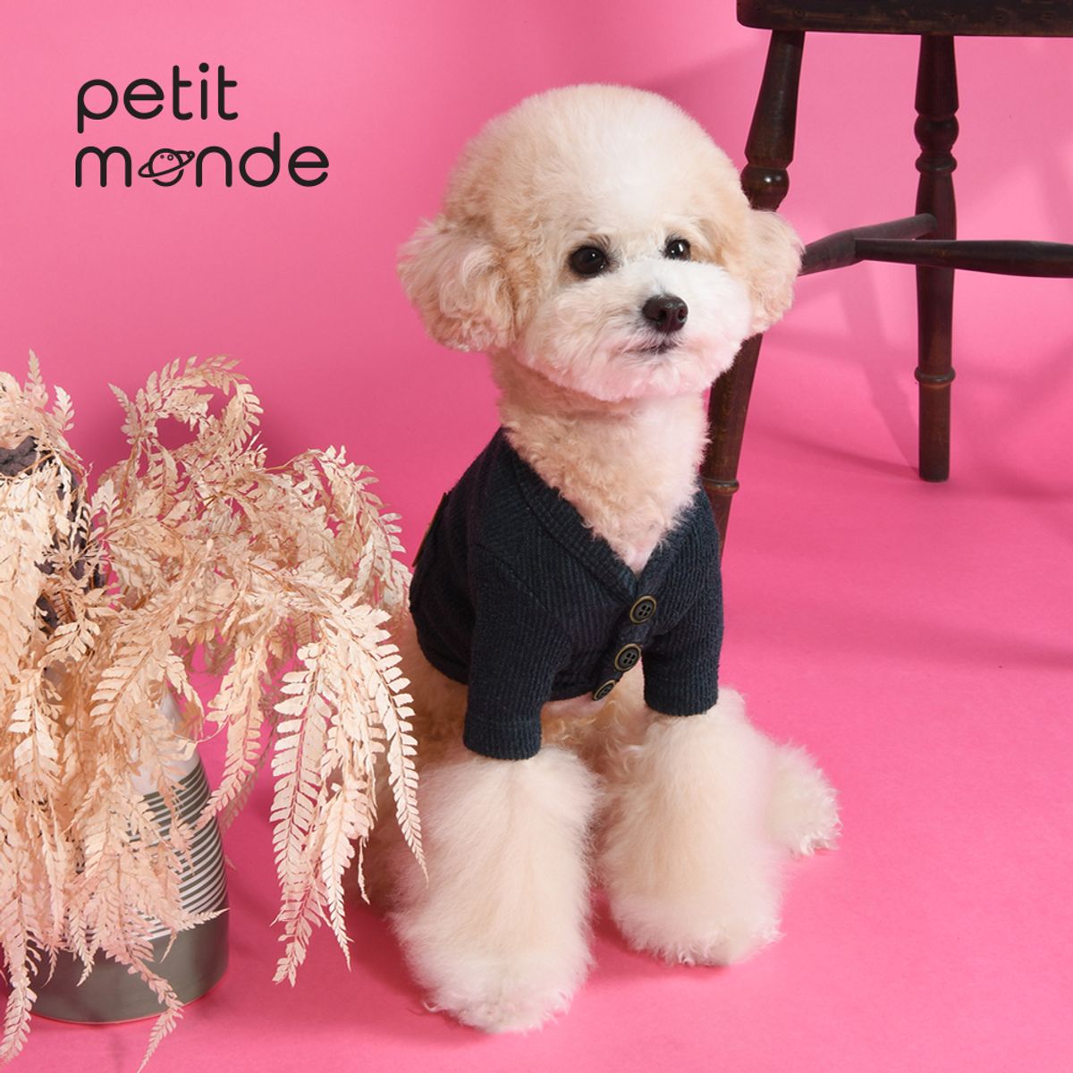 쁘띠몽드(PETIT MONDE) 카이 골지 니트 가디건 그린