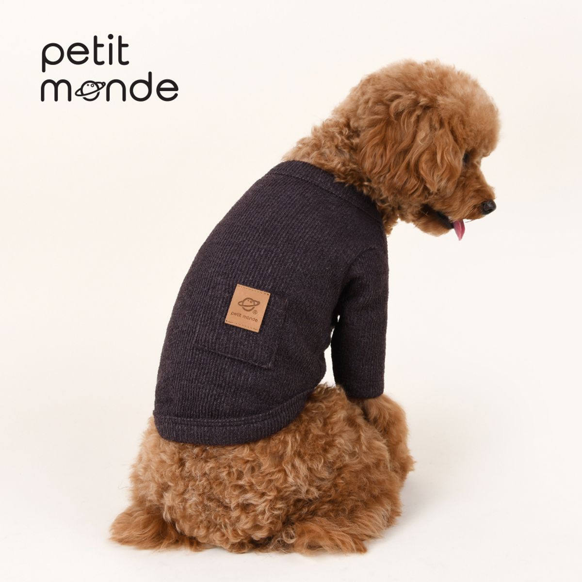 쁘띠몽드(PETIT MONDE) 카이 골지 니트 가디건 브라운