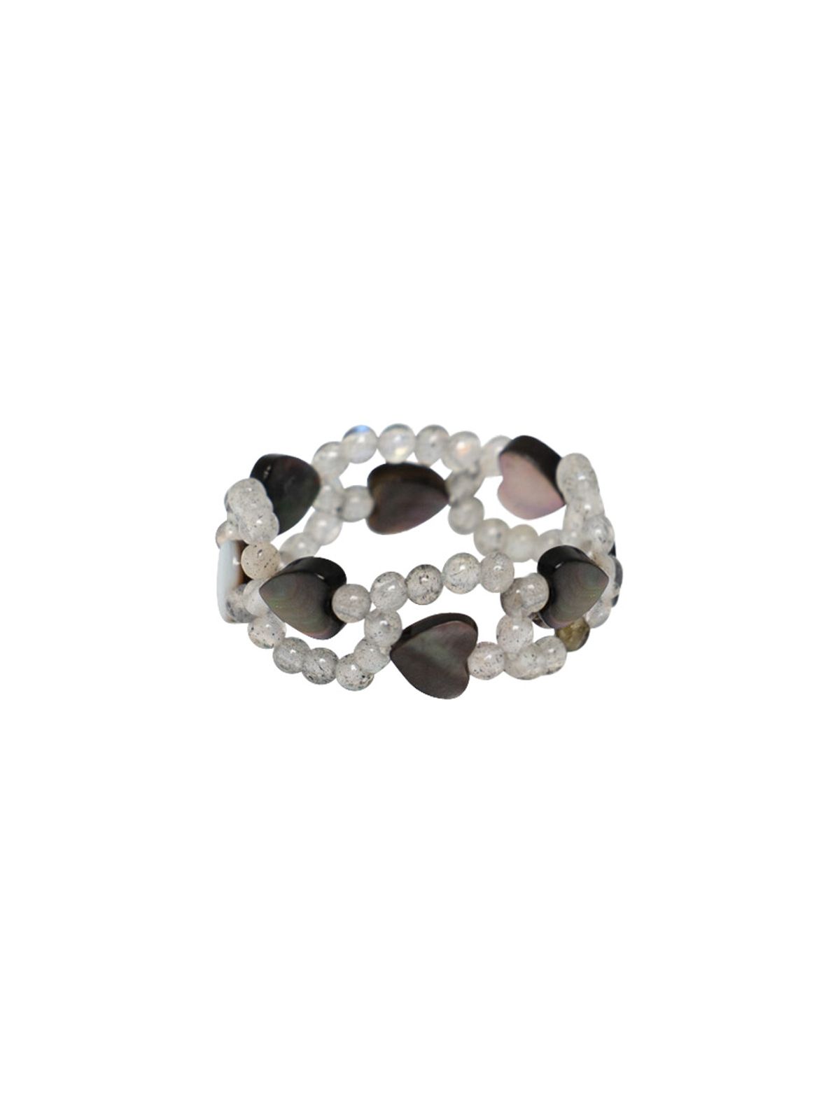 스윙셋(SWINGSET) Wave Heart Beads Ring (Black)