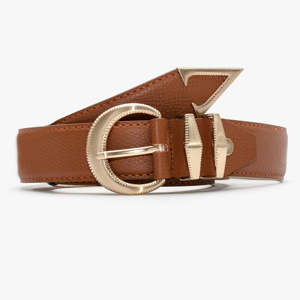 올클래식(ALLCLASSIC) ALCBT001 AC Signature_Belt A.Brown & Gold