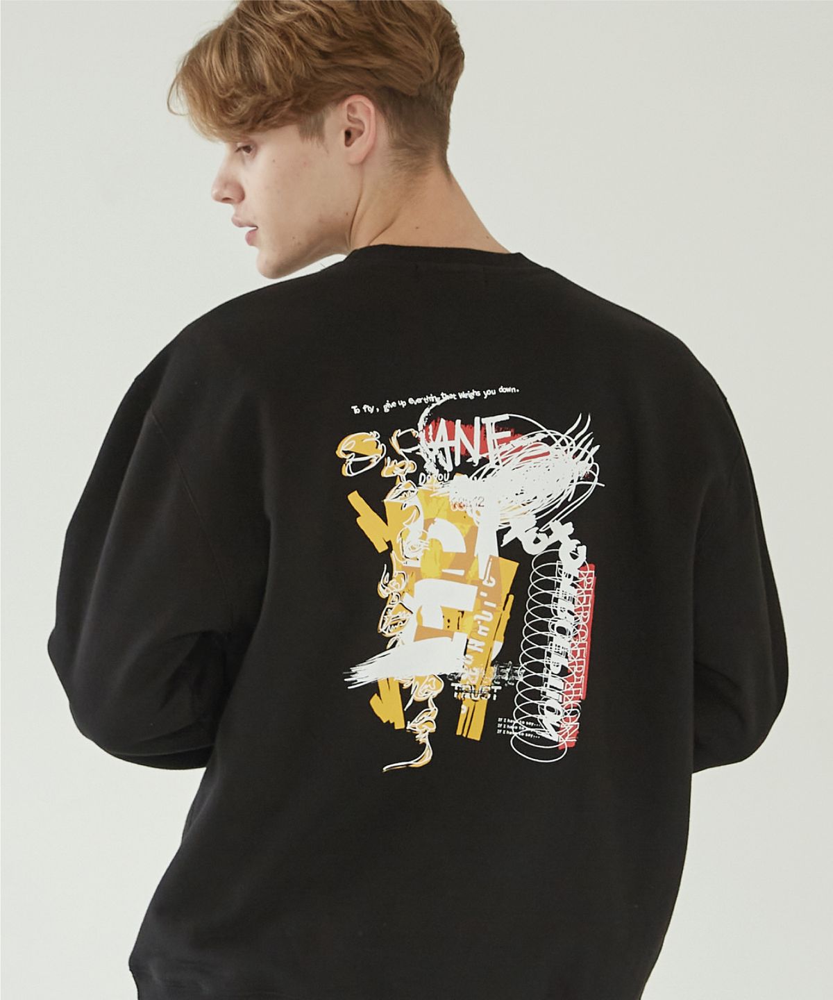 이퓨원트(IFYOUWANT) [기모] PERCEPTION Sweatshirt BLACK