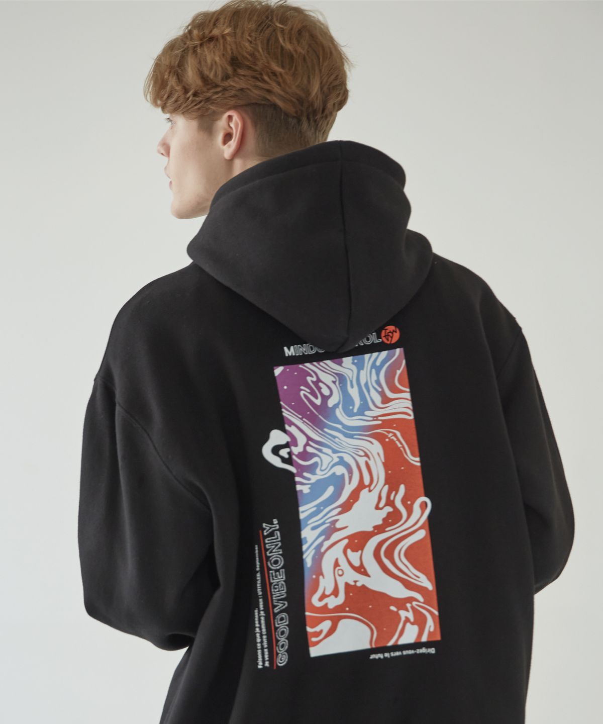 이퓨원트(IFYOUWANT) [기모] VIBE FLOW HOODIE BLACK