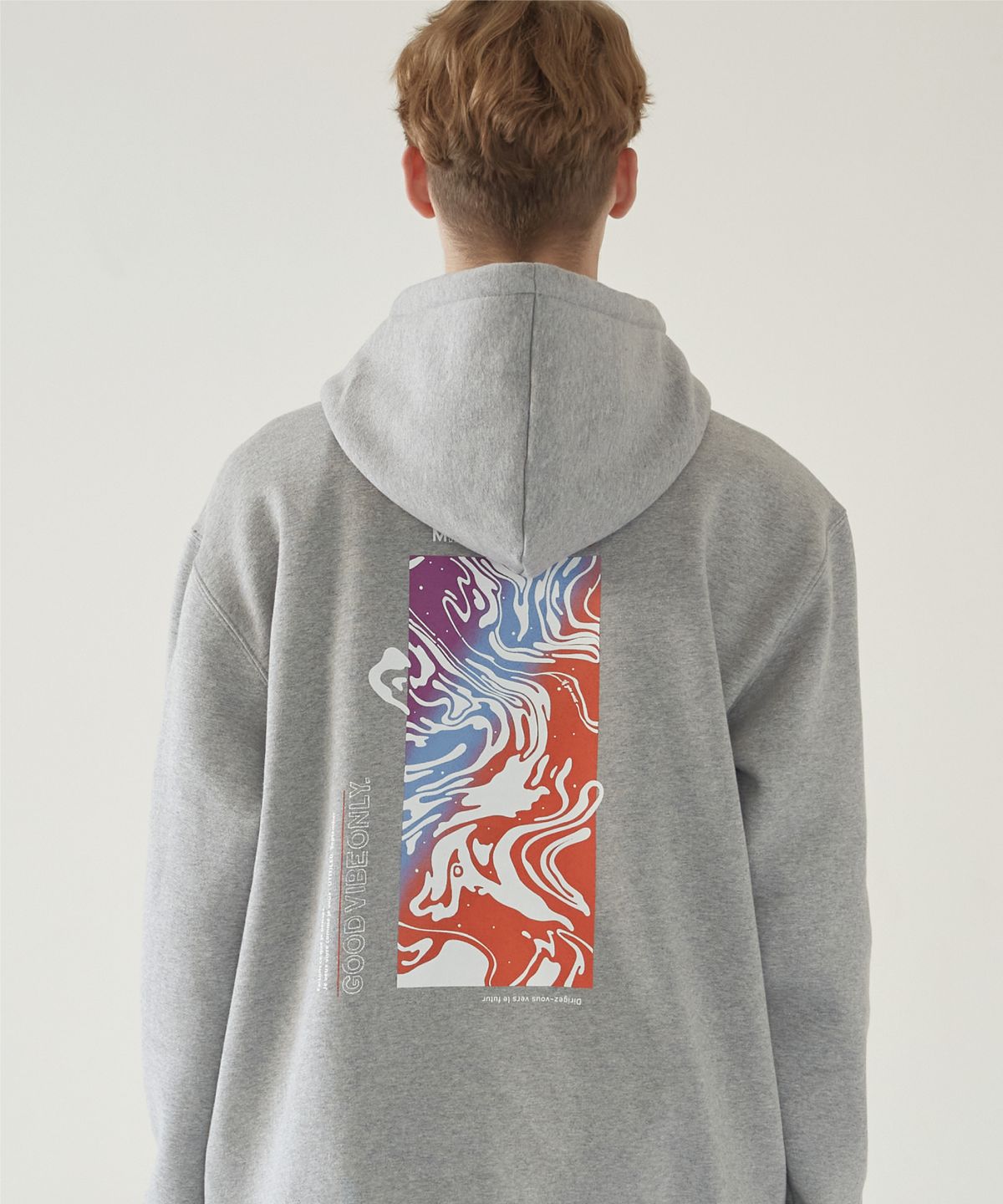 이퓨원트(IFYOUWANT) [기모] VIBE FLOW HOODIE GRAY
