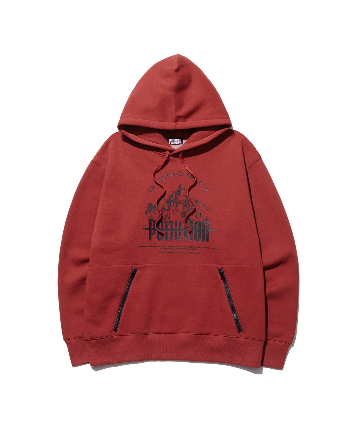 폴루션(POLLUTION) MOUNTAIN ZIPPER POCKET HOOD WINE