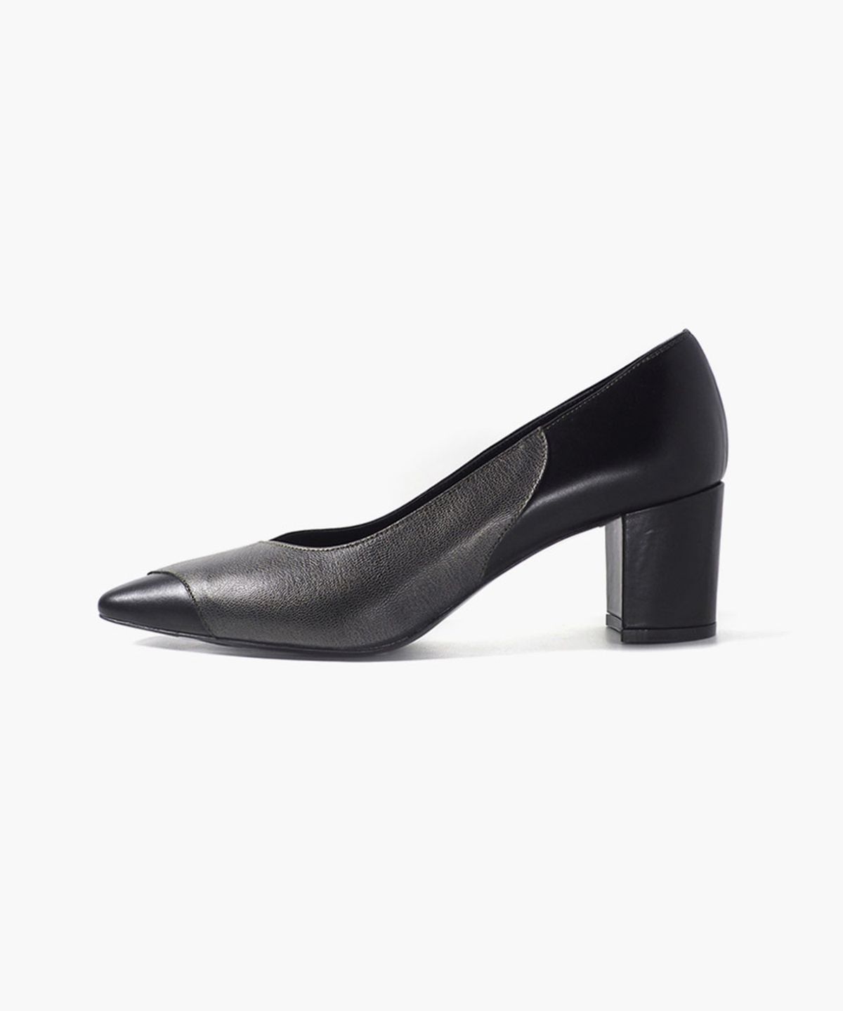 희다이멘셔널(HEEDIMENSIONAL) SOLISH 펌프스 Black & Metallic Khaki