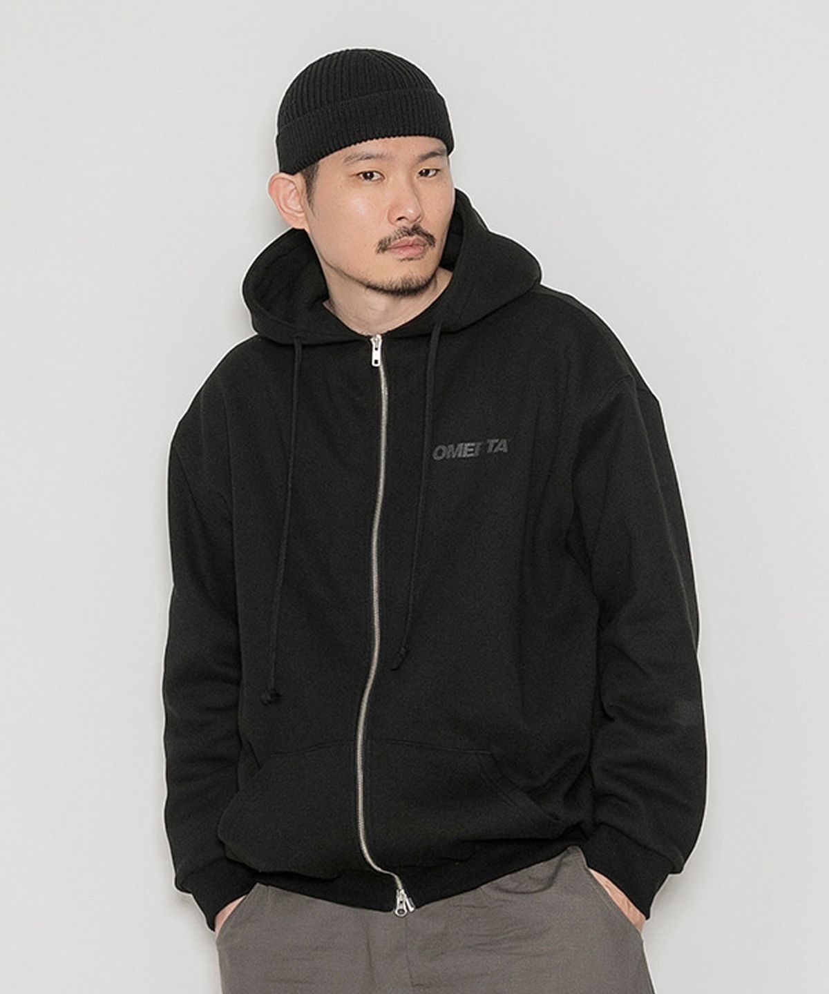 오메르타(OMERTA) 2020-2021 느와르 라인 2way 집업 후디 블랙