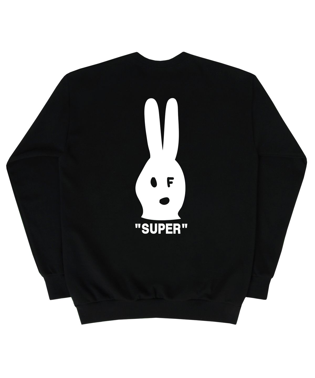 그레이버(GRAVER) [UNISEX]화이트 래빗 페이스 맨투맨_블랙