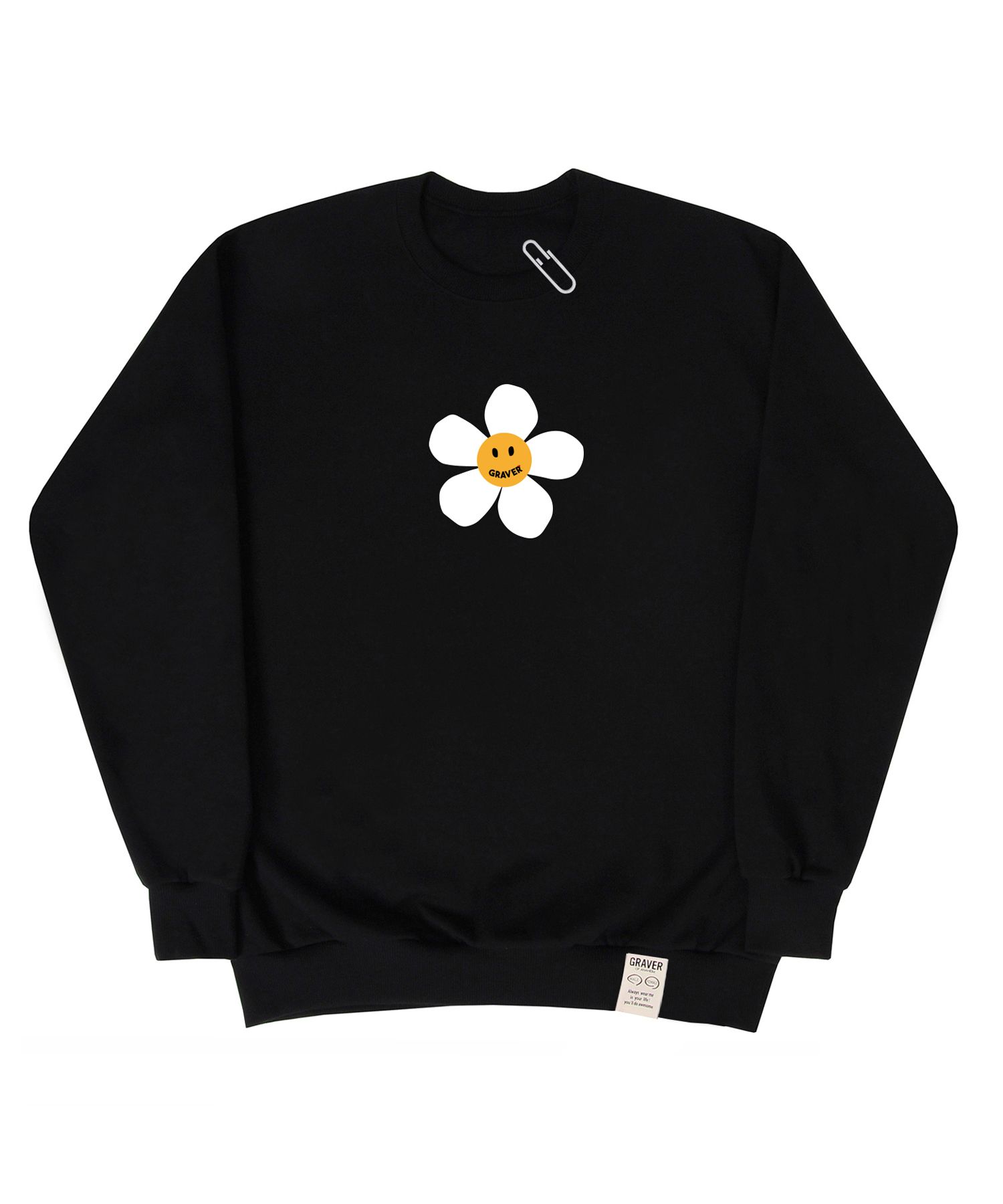 【GRAVER】Flower Dot Embroidery White Clip Sweatshirt Designer fashion, Seoul-fully created | W Concept