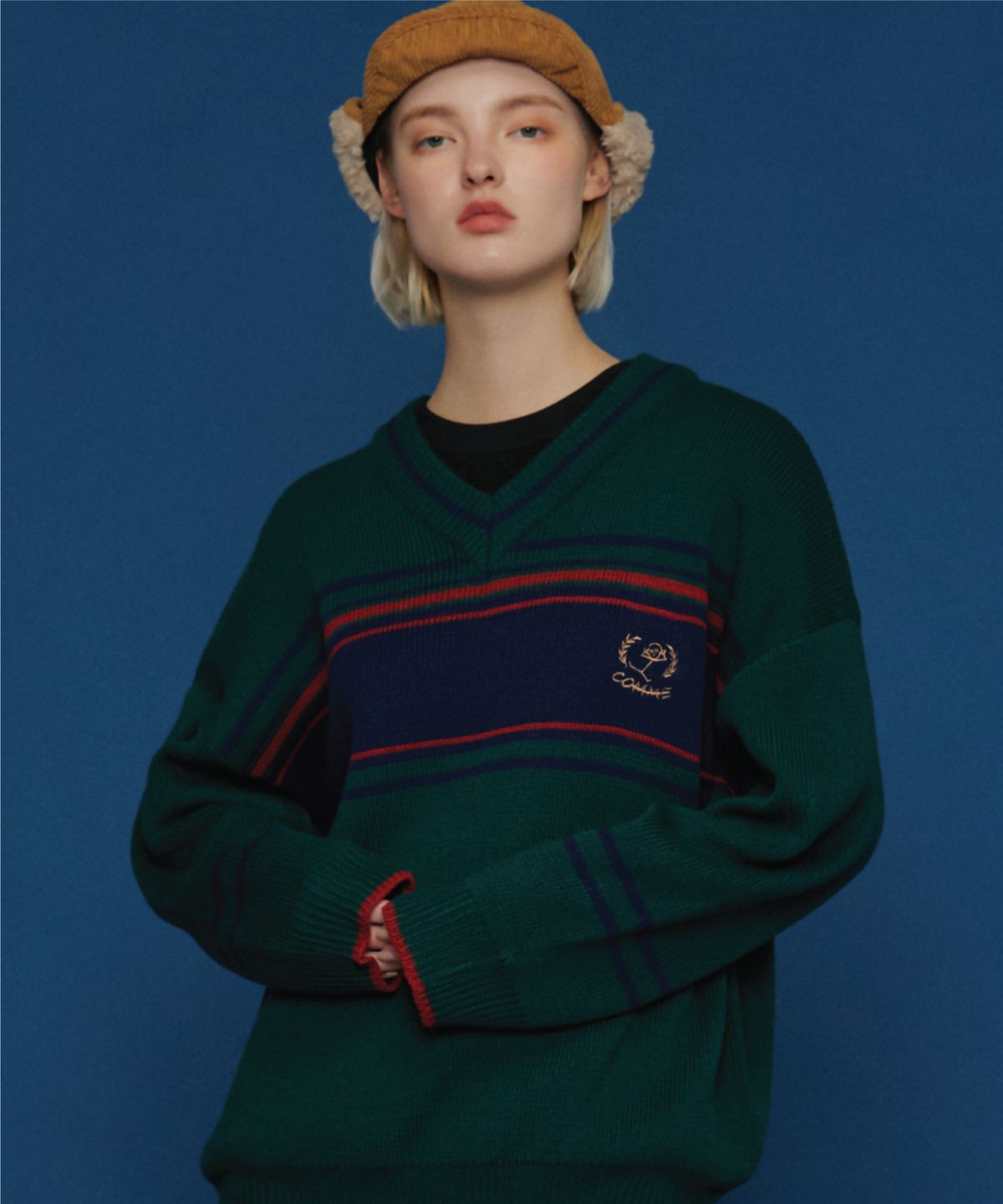 꼼파뇨(CPGN STUDIO) COMME V NECK SWEATER GREEN
