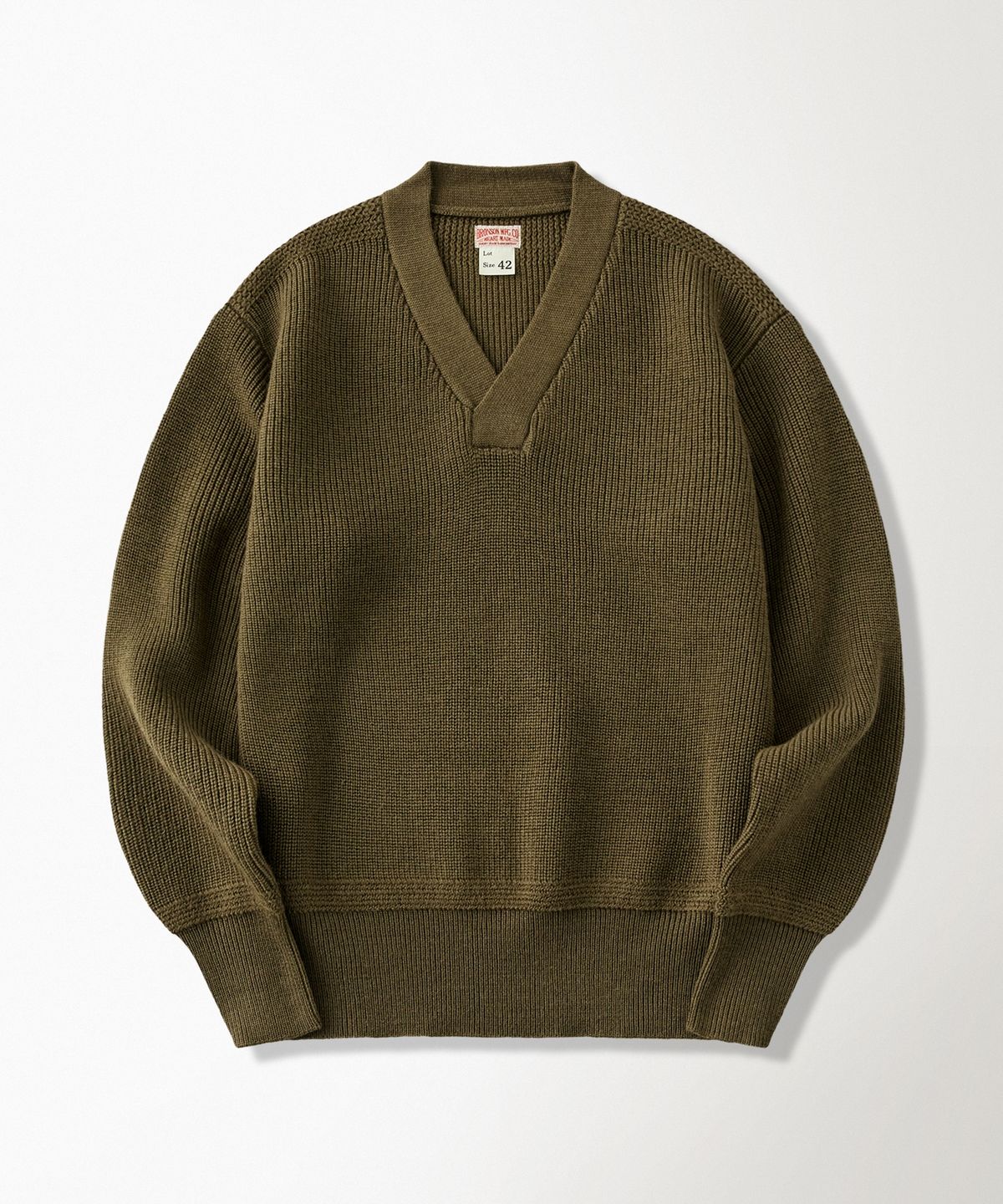 브론슨(BRONSON) USAAF Type A-1 V-neck Mechanics Sweater Olive