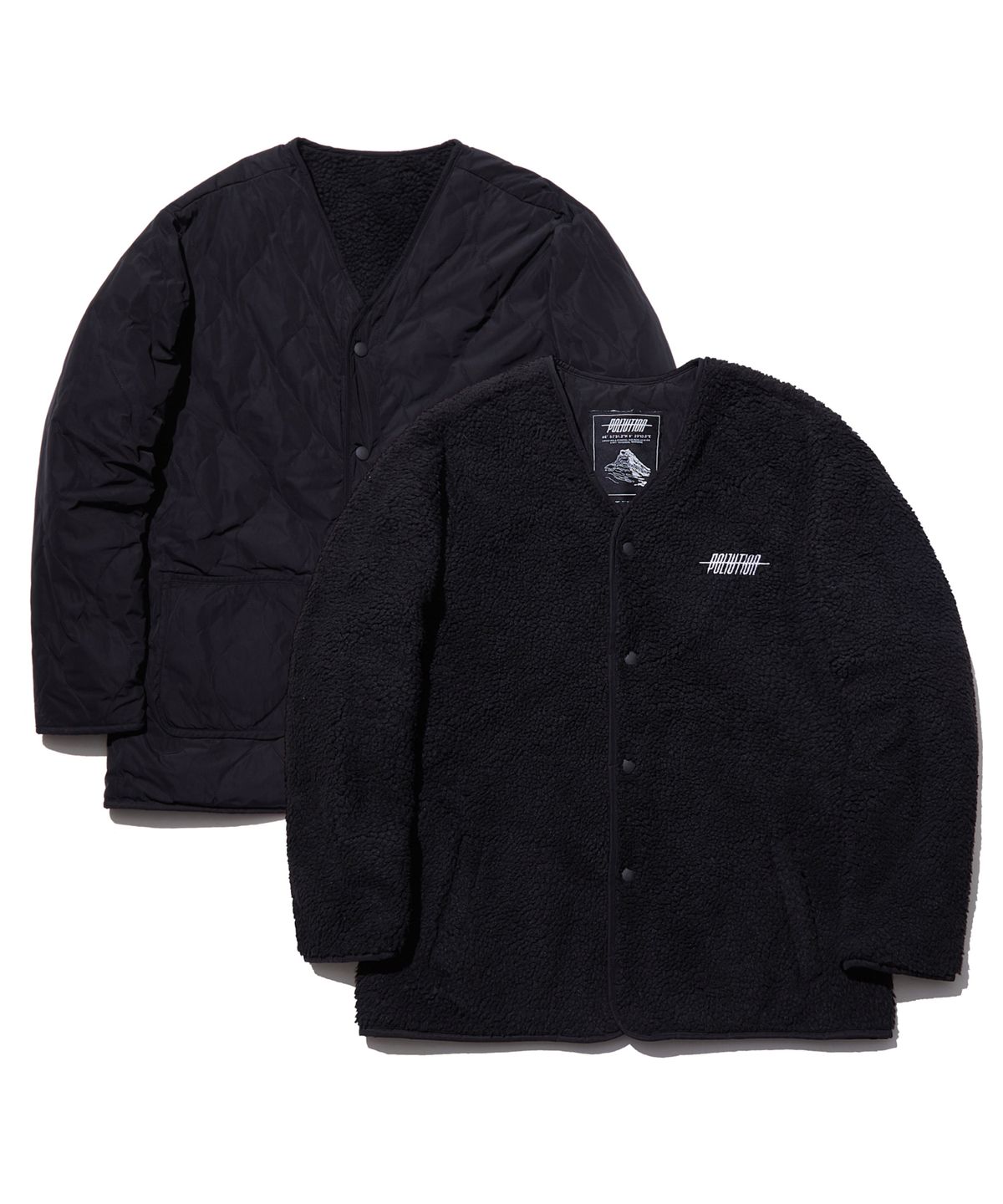 폴루션(POLLUTION) REVERSIBLE SHRPA JACKET