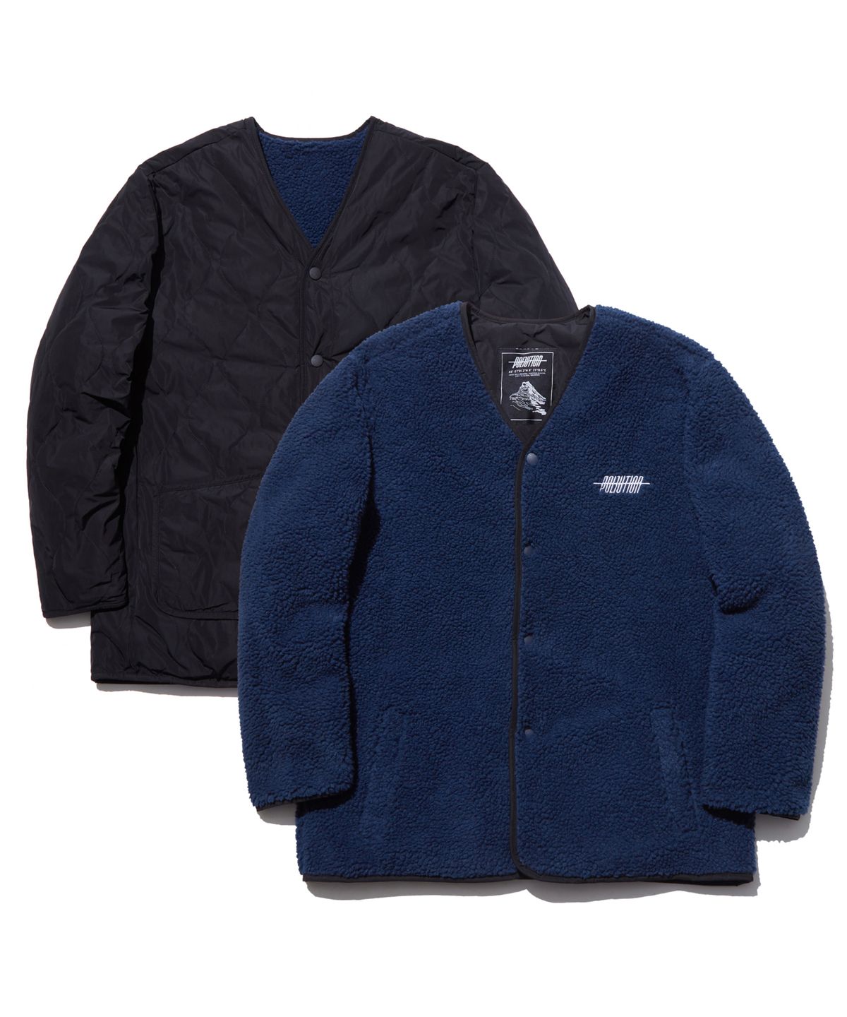 폴루션(POLLUTION) REVERSIBLE SHRPA JACKET