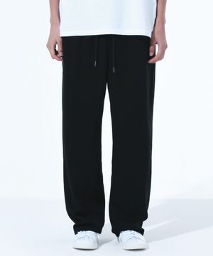 루즈핏 트레이닝 스웨트 팬츠 - 블랙