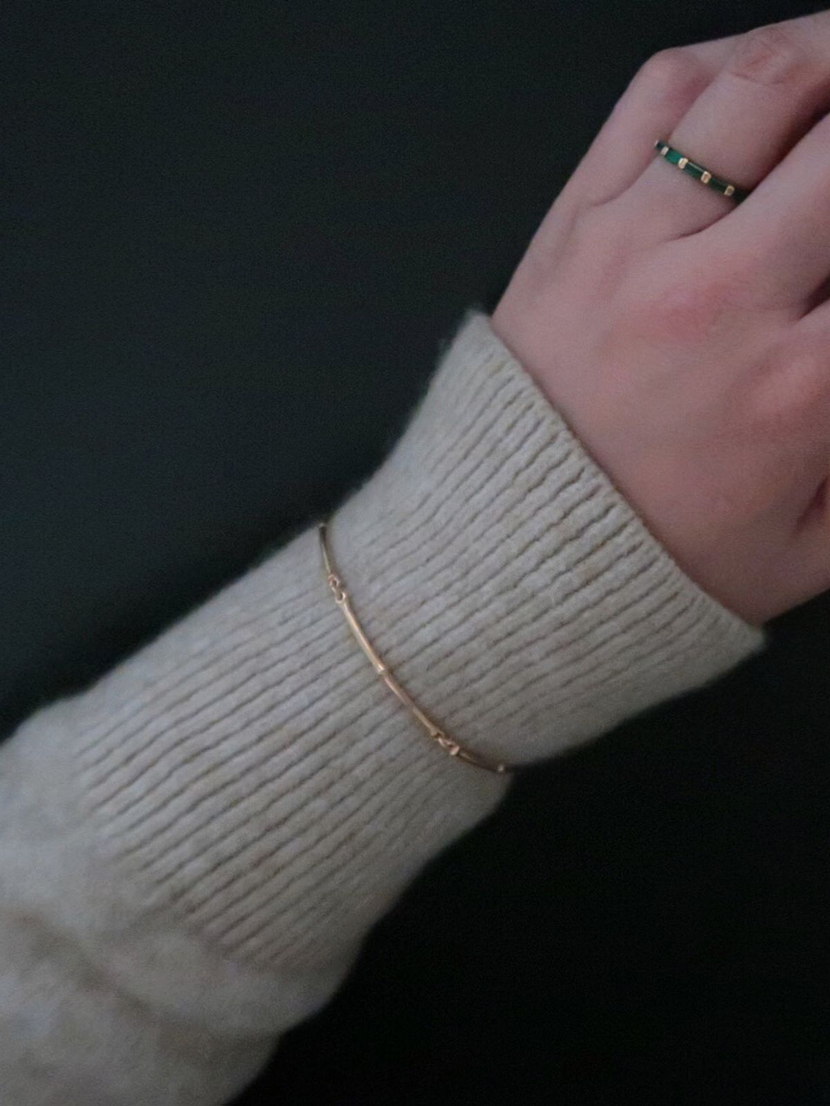 마호가니(MAHOGANI) GOLD BAMBOO CHAIN BRACELET
