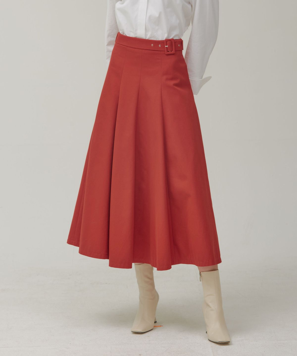 포지티브 바이브(POSITIVE VIBE) A line 8-gore maxi skirt(Scarlet Red)