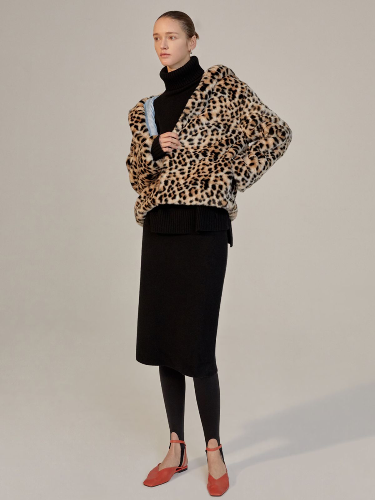 해브레스(HAVELESS) BIANA HOODIE FUR JACKET LEOPARD