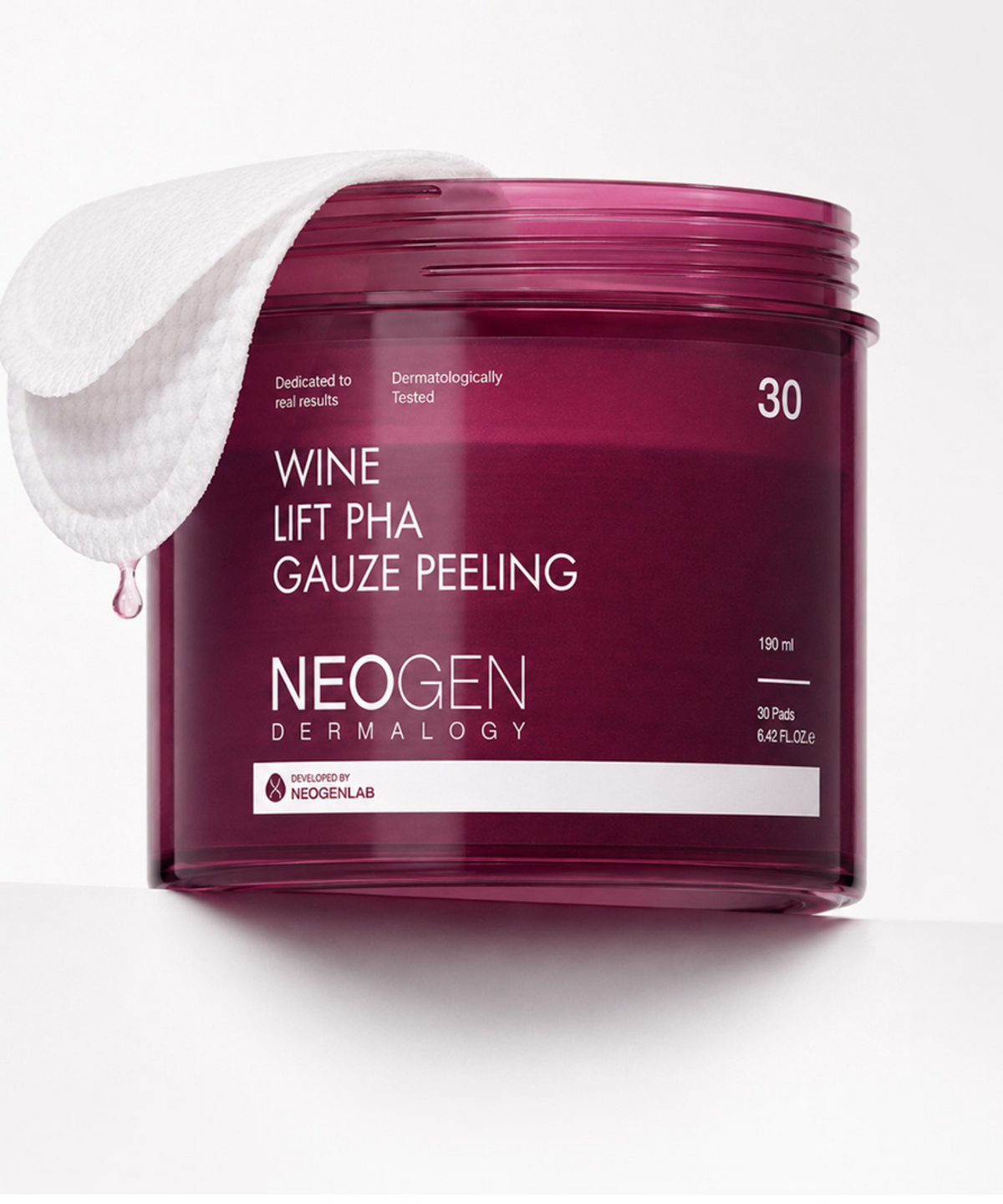 네오젠(NEOGEN) 광채 탄력 쫀쫀피부 화잘먹 각질 와인 리프트 파하 거즈필링 토너 패드 30매