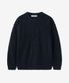크루넥 리브 니트 스웨터_네이비