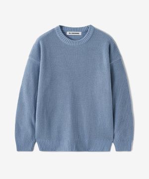 크루넥 리브 니트 스웨터_스카이 블루