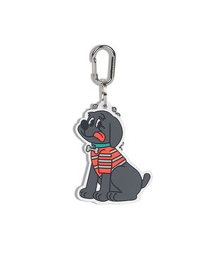 Country Dog Rubber Key Ring Black Dog