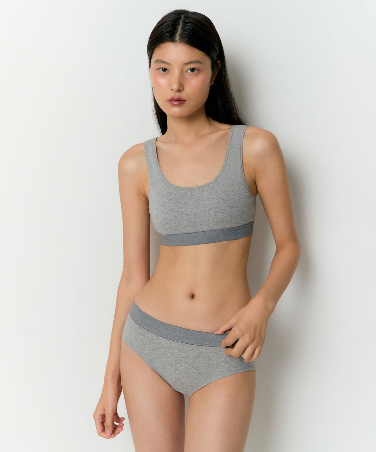 무신사 스탠다드 우먼(MUSINSA STANDARD WOMAN) 우먼즈 코튼 브라 탑 [미디엄 그레이]