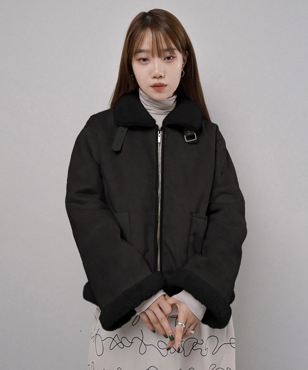 카타르시스(KATHARSIS) 비건 무스탕 (블랙)_FREE