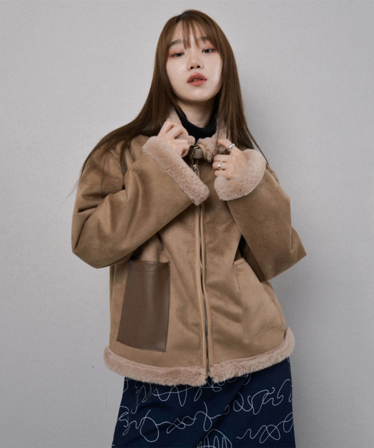 카타르시스(KATHARSIS) 비건 무스탕 (카멜)_FREE